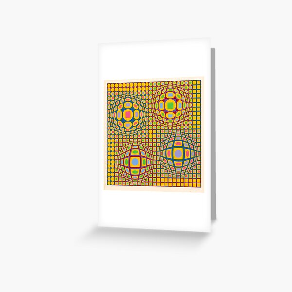 Op Art. Victor #Vasarely, was a Hungarian-French #artist, who is widely accepted as a #grandfather and leader of the #OpArt movement Greeting Card