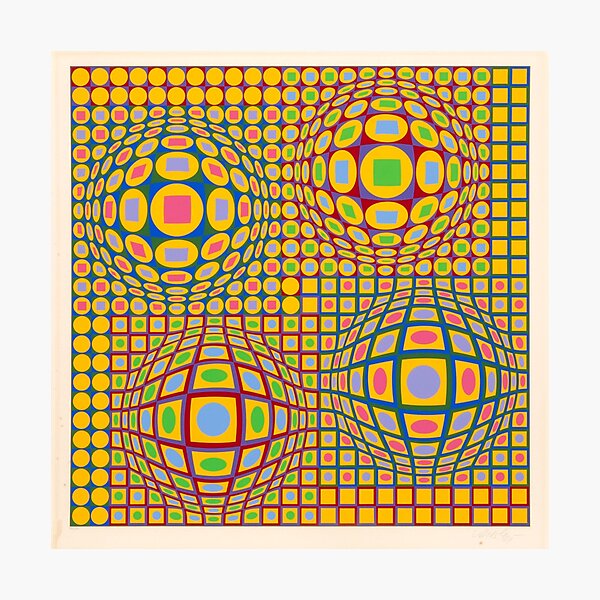 Op Art. Victor #Vasarely, was a Hungarian-French #artist, who is widely accepted as a #grandfather and leader of the #OpArt movement Photographic Print
