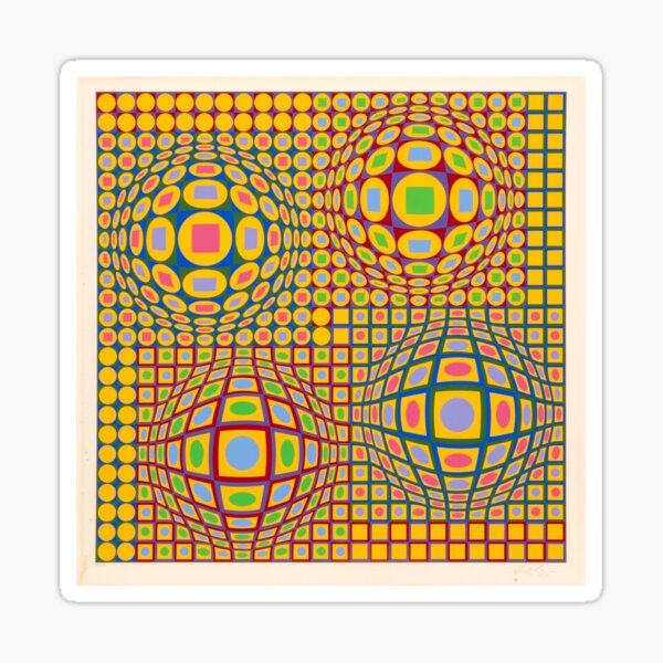 Op Art. Victor #Vasarely, was a Hungarian-French #artist, who is widely accepted as a #grandfather and leader of the #OpArt movement Sticker