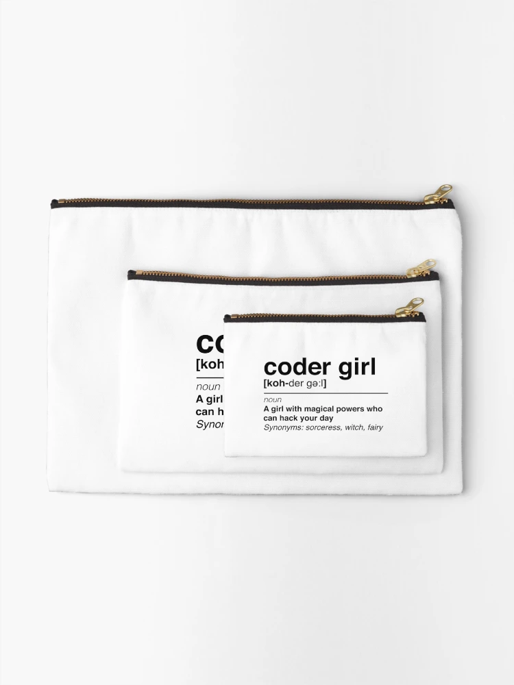 Aperçu 2 sur 4. Pochette avec l'œuvre Fille codeuse créée et vendue par KeepOnCoding.