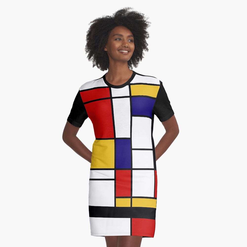 Download "De Stijl #2 (Mondrian Inspired) " Graphic T-Shirt Dress ...