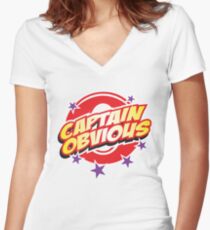 Captain Obvious Women's Fitted V-Neck T-Shirt