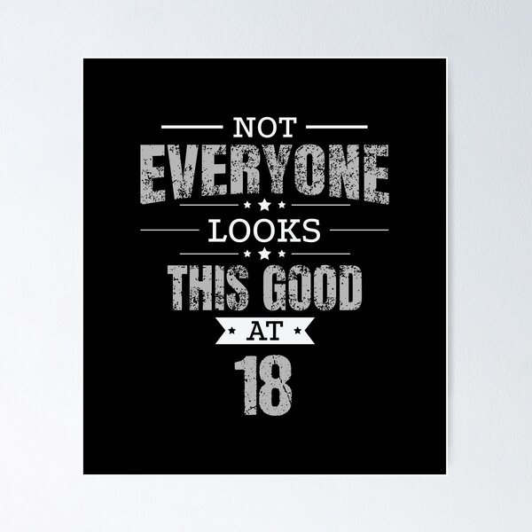 Item preview, 18th Birthday Gift Retro Eighteen 18 Years Looks This Good Grey designed and sold by haselshirt.
