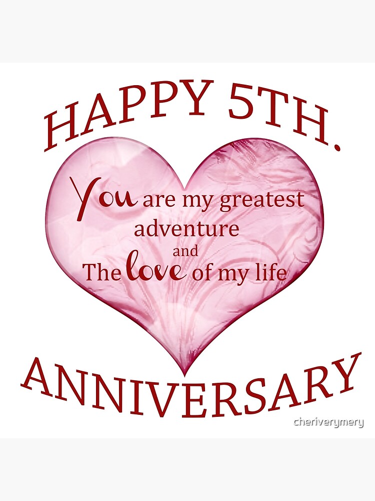 5th Anniversary Greeting Card By Cheriverymery Redbubble