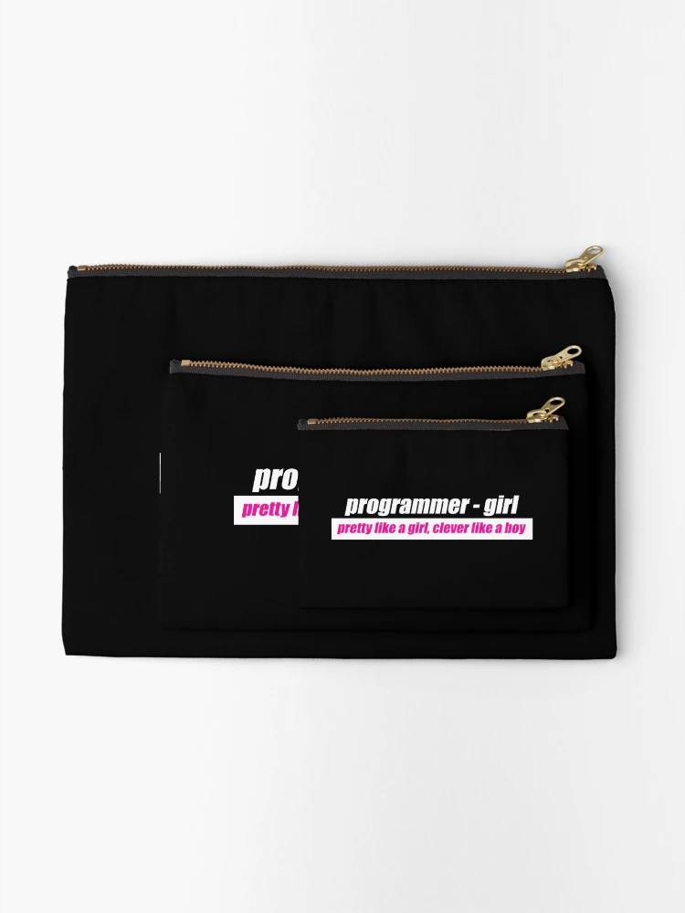 Thumbnail 2 of 4, Zipper Pouch, Programmer - Girl designed and sold by KeepOnCoding.