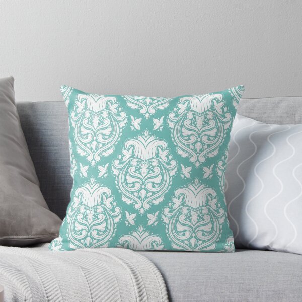 Item preview, Turquoise dream. White and turquoise floral pattern. Design # 353. designed and sold by Annartlab.