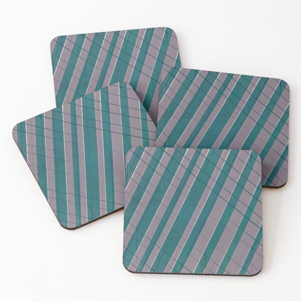 Item preview, Graphic stripes in rose lilac teal green navy and blue designed and sold by BlertaDK.
