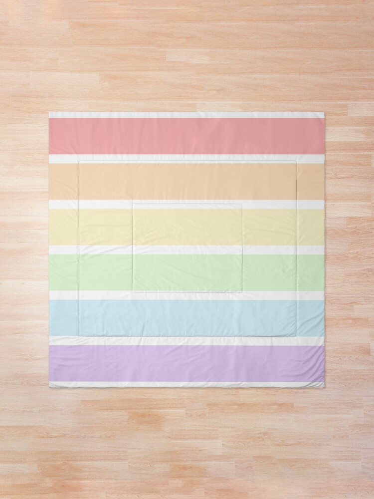 Alternate view of Pastel Rainbow Stripes Comforter