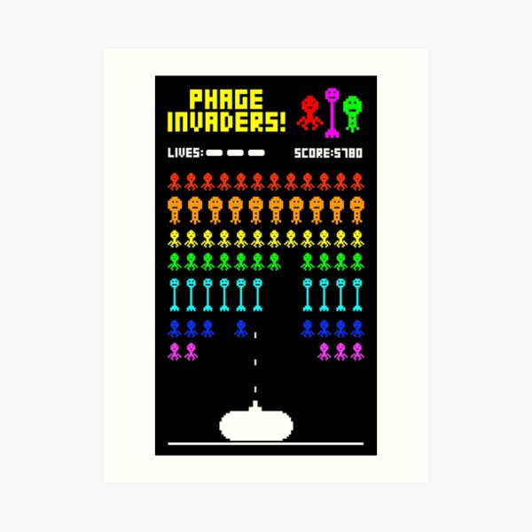 Phage Invaders! Art Print
