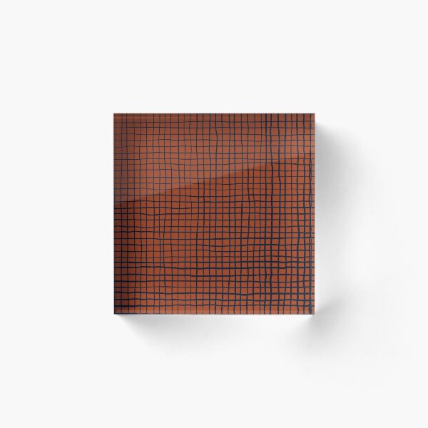 Navy and Rust (XV) Thread Pattern Acrylic Block