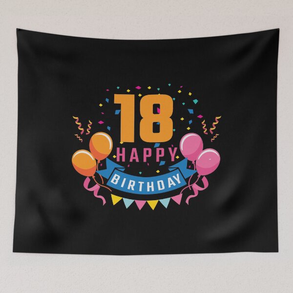 Item preview, 18th Birthday Balloon Banner Confetti Fun Gift Idea designed and sold by haselshirt.