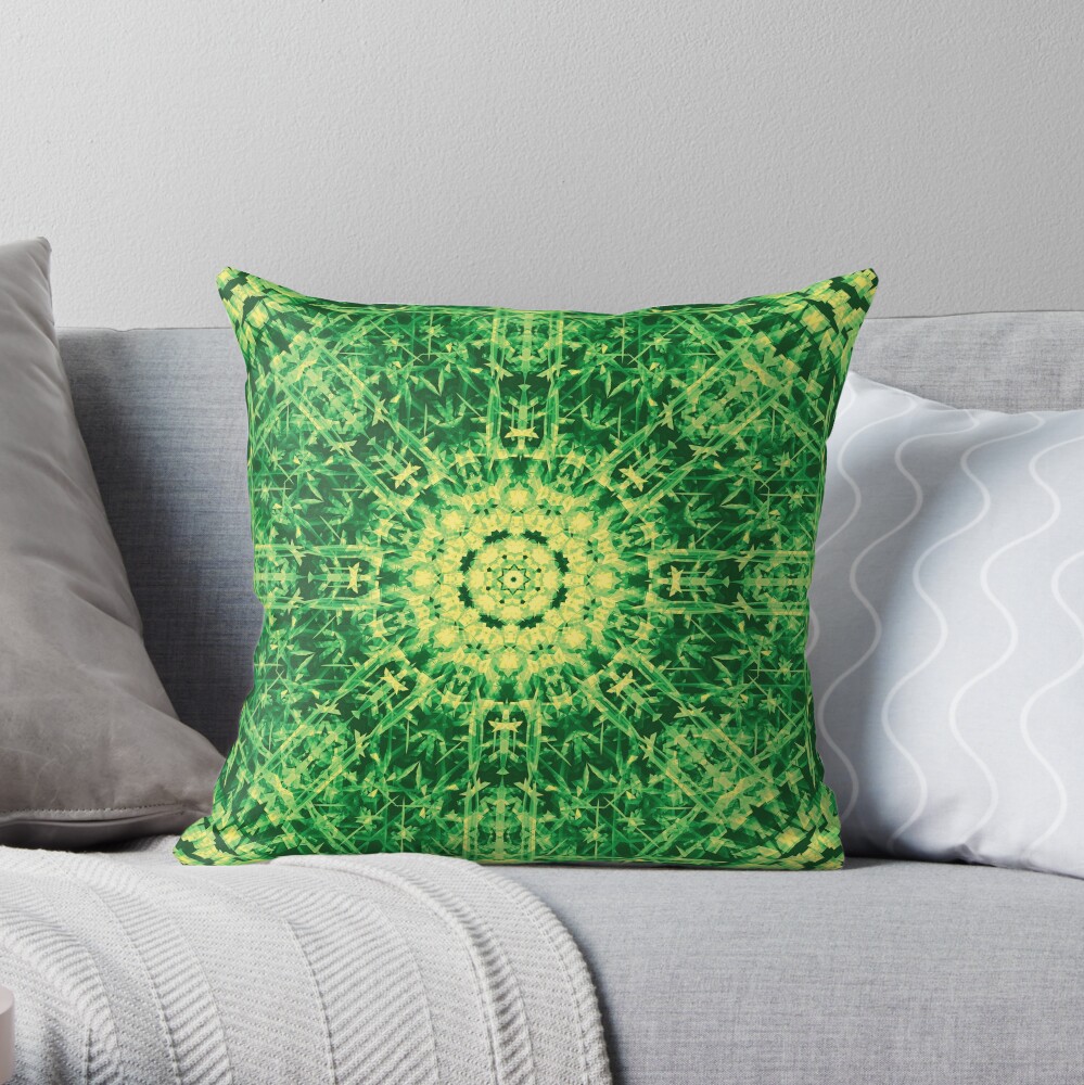 Jungle Weave - Forest Green Throw Pillow