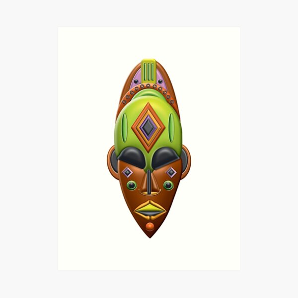 African Mask 02 Art Print