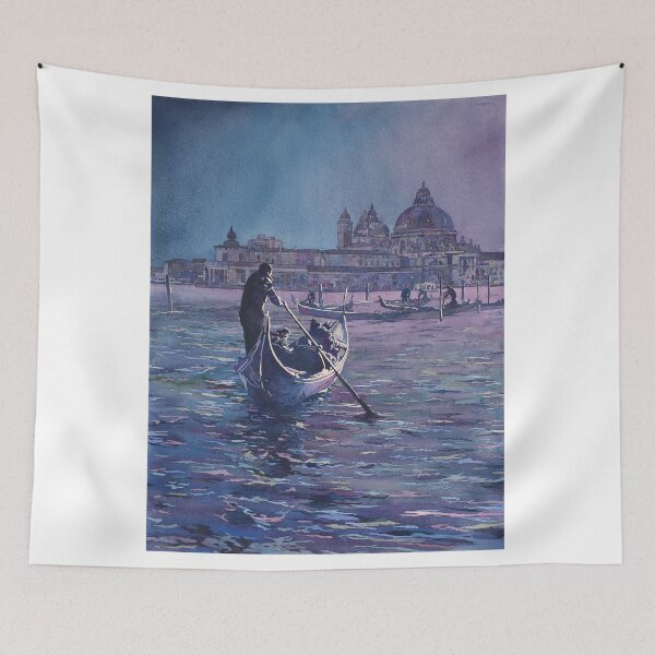 Item preview, Venice Italy gondolier.  Watecolor painting designed and sold by rfoxphoto.