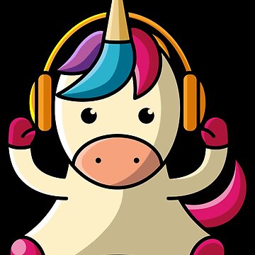 Cute unicorn with headphones. Very beautiful design for kids. - Cute Unicorn  - Sticker