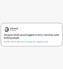 Cody Ko Cyberbully Tweet Sticker