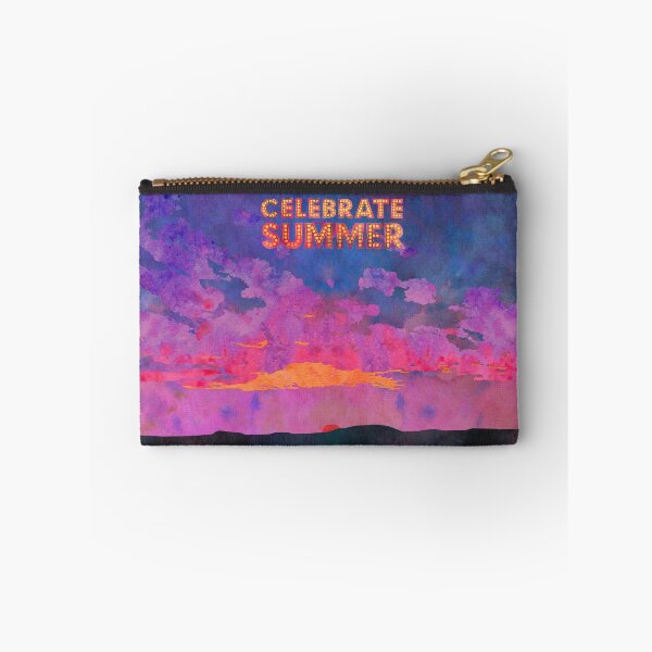 Item preview, Celebrate Summer Purple Sunset Scene Watercolor Painting designed and sold by AndreaHelmArt.