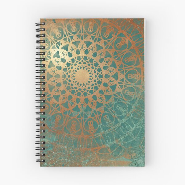 Item preview, Distressed mandala gold pattern on blue  designed and sold by HannaPaulina.