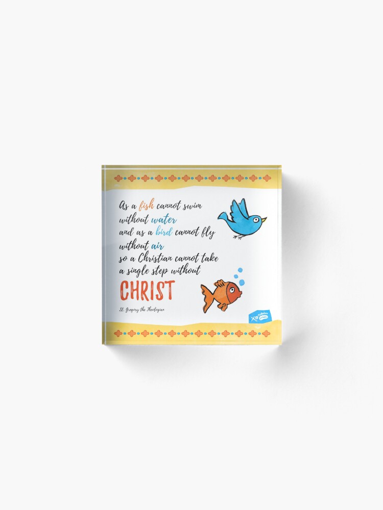 Alternate view of St Gregory Theologian quote Acrylic Block