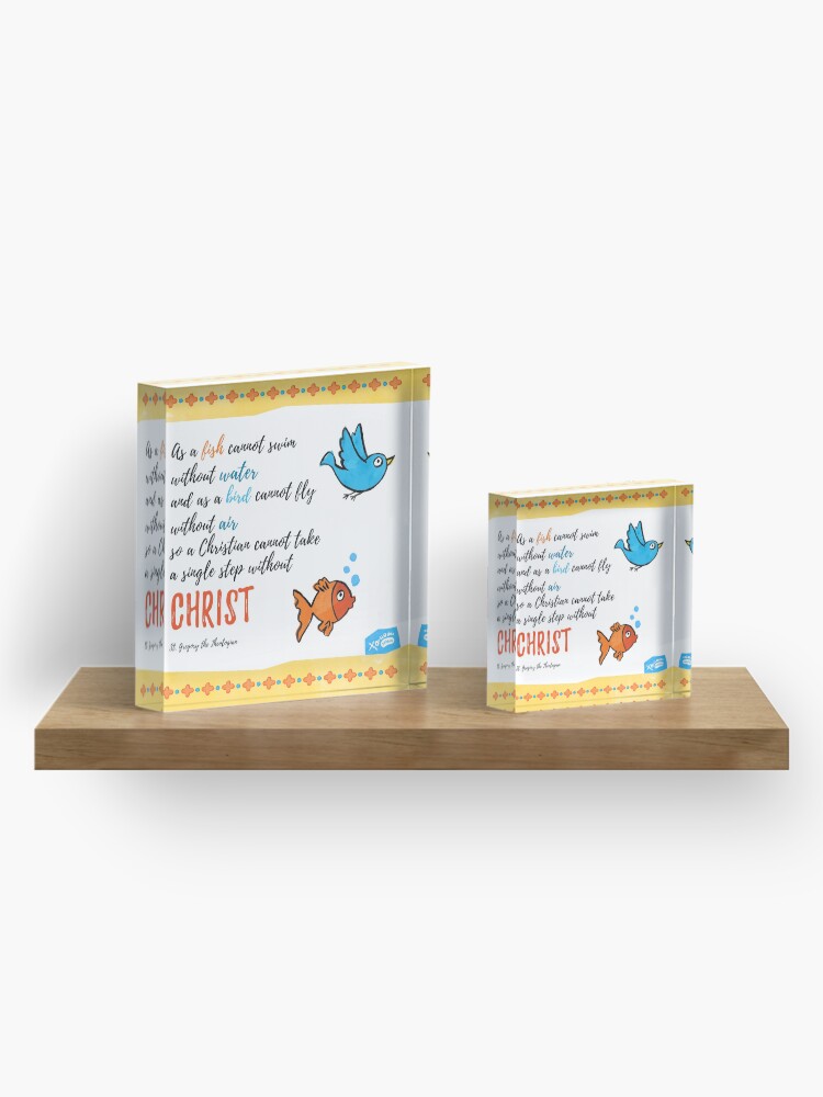 Alternate view of St Gregory Theologian quote Acrylic Block
