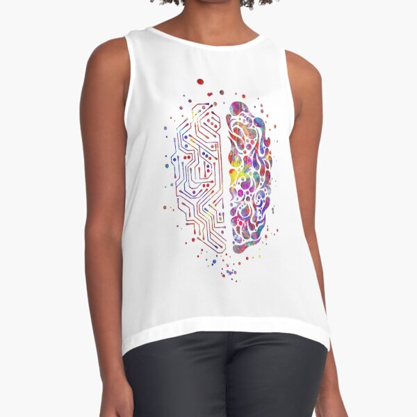 Vista previa del artículo con la obra «Cerebro de la placa de circuito, cerebro de la placa de circuito de la acuarela, arte de la ciencia, ciencia», diseñado y vendido por Rosaliartbook.