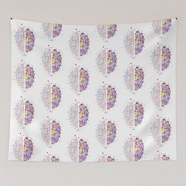 Item preview, Circuit board brain,  watercolor circuit board brain, science art, science designed and sold by Rosaliartbook.