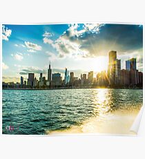 Skyline View from the Lake Michigan Poster