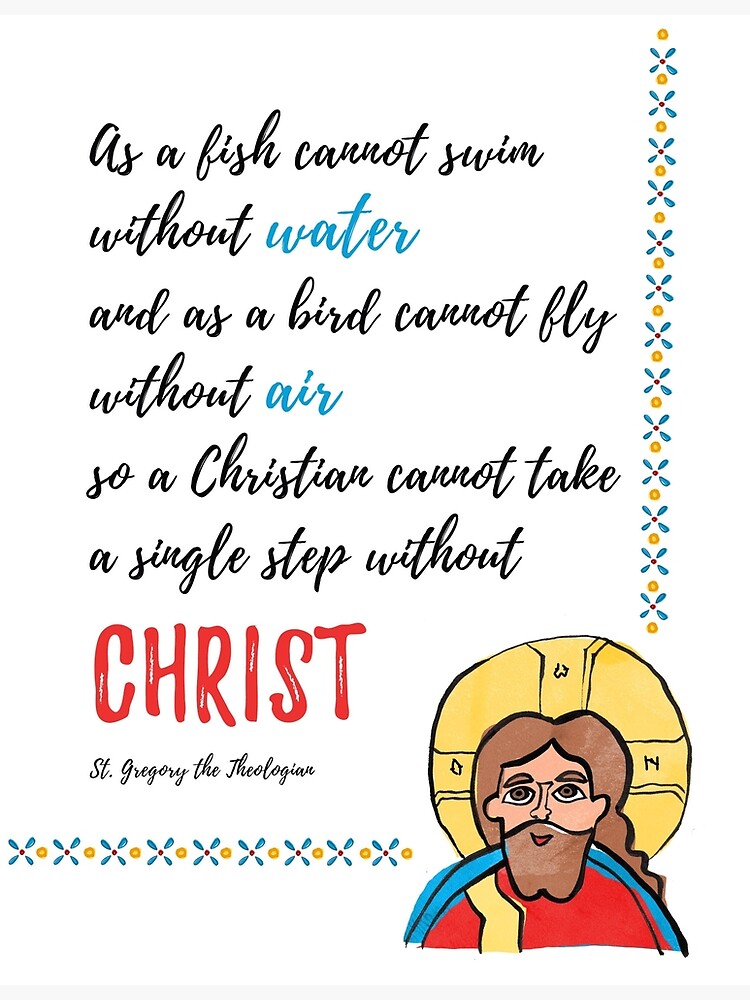 St. Gregory Theologian quote with Jesus Christ image by orthodoxpebbles
