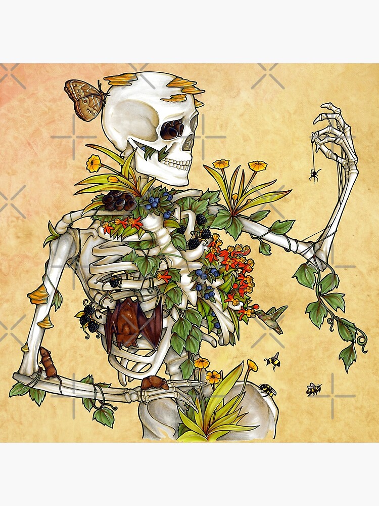 Thumbnail 2 of 2, Art Board Print, Bones and Botany designed and sold by edemoss.