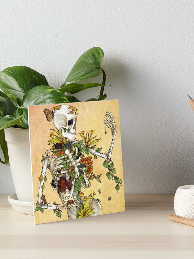 Thumbnail 1 of 2, Art Board Print, Bones and Botany designed and sold by edemoss.