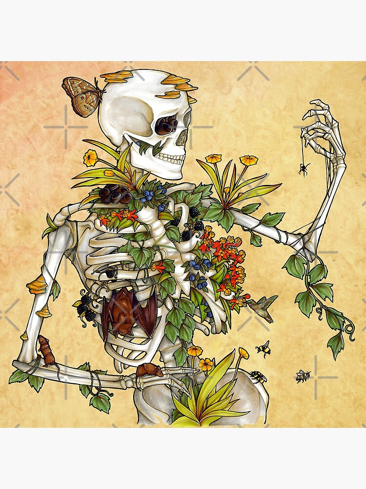 Thumbnail 4 of 4, Metal Print, Bones and Botany designed and sold by E Moss.