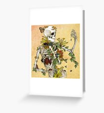 Knochen und Botanik Grußkarte