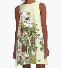 Knochen und Botanik A-Linien Kleid