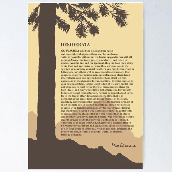 Artikel-Vorschau von Desiderata Poster - Max Ehrmann, designt und verkauft von JeromeArt.
