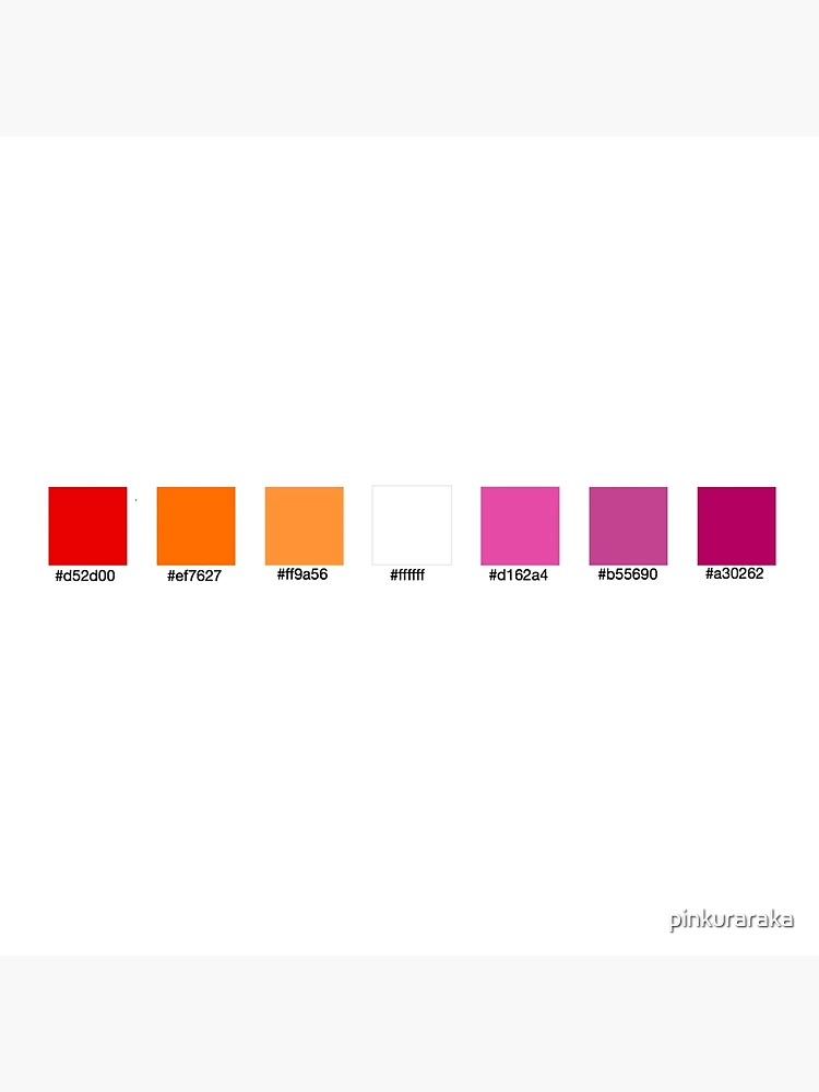 lesbian pantone (new flag stripe)