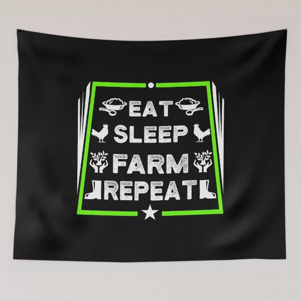Item preview, Farmer Shirt Eat Sleep Farm Repeat Farming Gift Tee designed and sold by haselshirt.