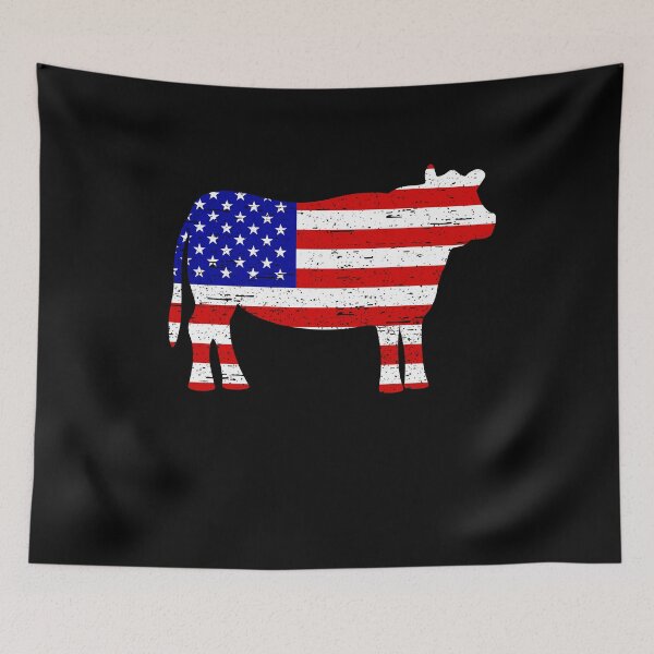 Artikelvorschau, cow 4th of July American Flag entworfen und verkauft von rafaeltto.