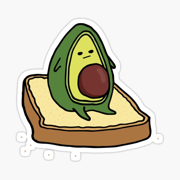 Bobo the Avocado on Toast - Meh Sticker
