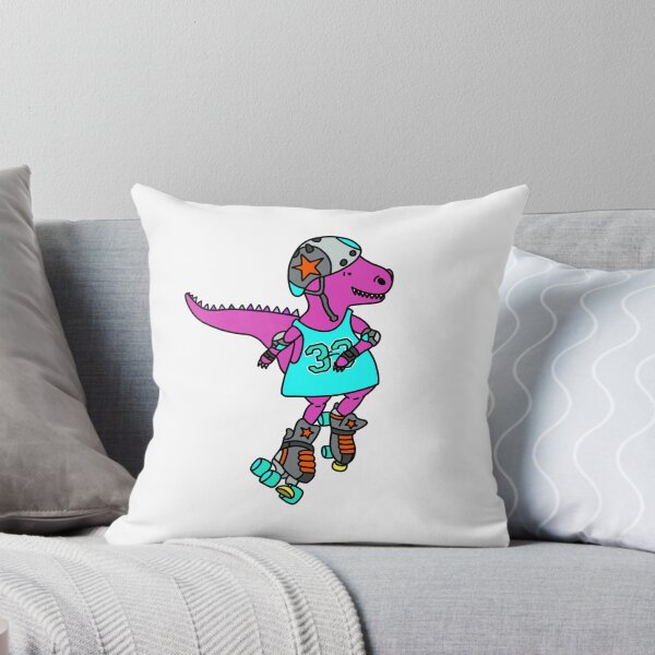Item preview, Roller derby / roller skating pink dinosaur designed and sold by kaf1.