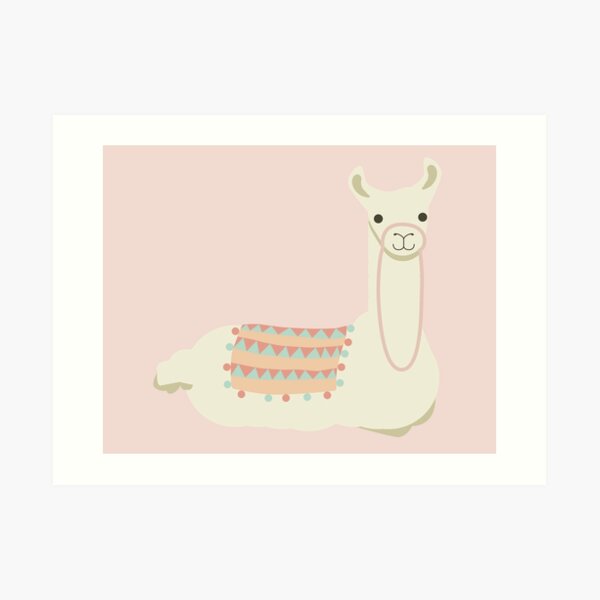 Llama laying down Illustration Art Print