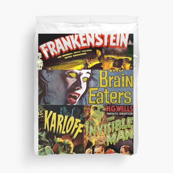 Item preview, Retro Sci-fi Horror Monster Movie Vintage Print Collage - Classic Horror Science Fiction Movie Print  designed and sold by QualityPrints4U.