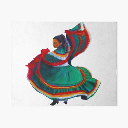 Baile Folklorico Vestido Verde Art Board Print