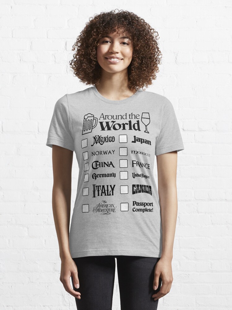 Black Text Drink Around the World T-shirt