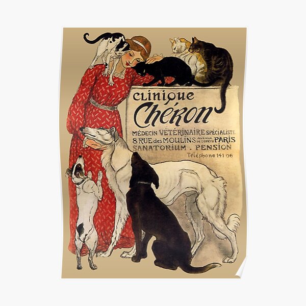 Clinique Cheron Vintage Borzoi Art Poster