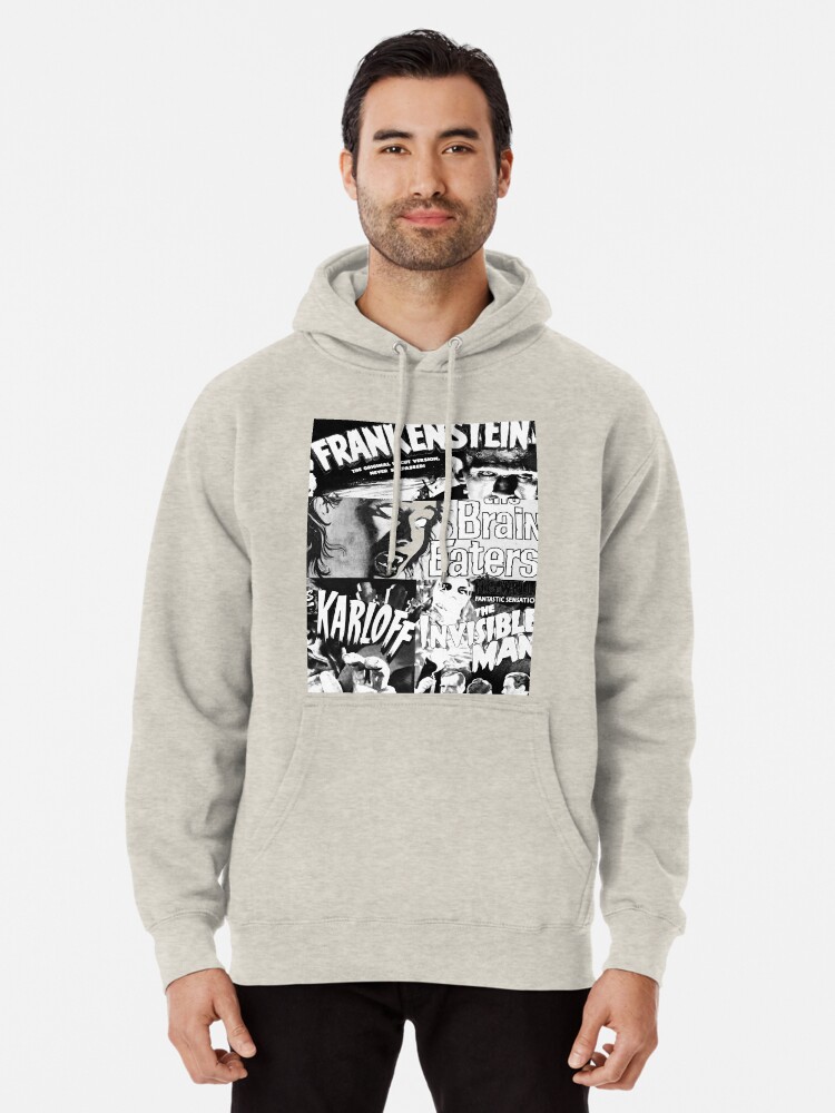 all horror hoodie black and white