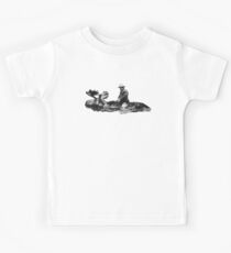 Teddy Roosevelt Riding a Bull-Moose Kids T-Shirt