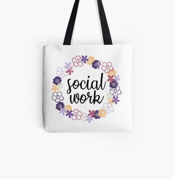 Trabajo Social Bolsa estampada de tela