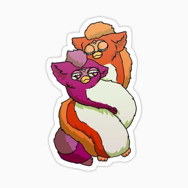 Lesbian Furby Couple Sticker Sticker