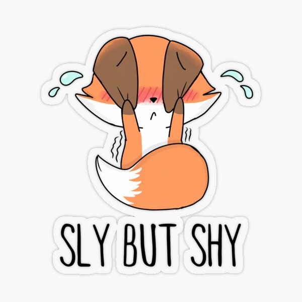 Sly But Shy (Chibi Fox) | ironic cute adorable animal vulpine Transparent Sticker