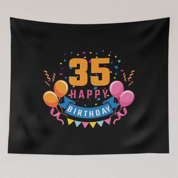 Item preview, 35th Birthday Balloon Banner Confetti Fun Gift Idea designed and sold by haselshirt.